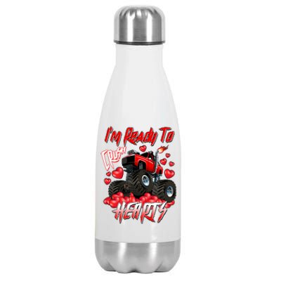 I'm Ready To Crush Hearts Monster Truck Valentine's Day Stainless Steel Insulated Water Bottle