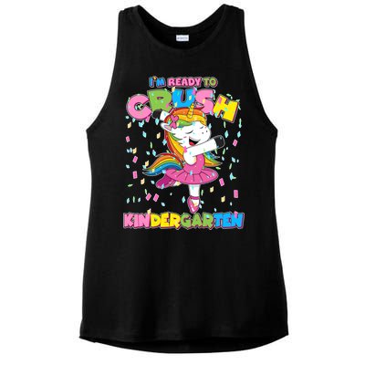 I'm Ready To Crush Kindergarten Cute Unicorn Ladies PosiCharge Tri-Blend Wicking Tank