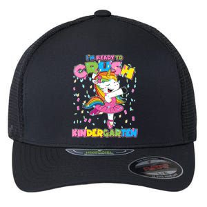 I'm Ready To Crush Kindergarten Cute Unicorn Flexfit Unipanel Trucker Cap