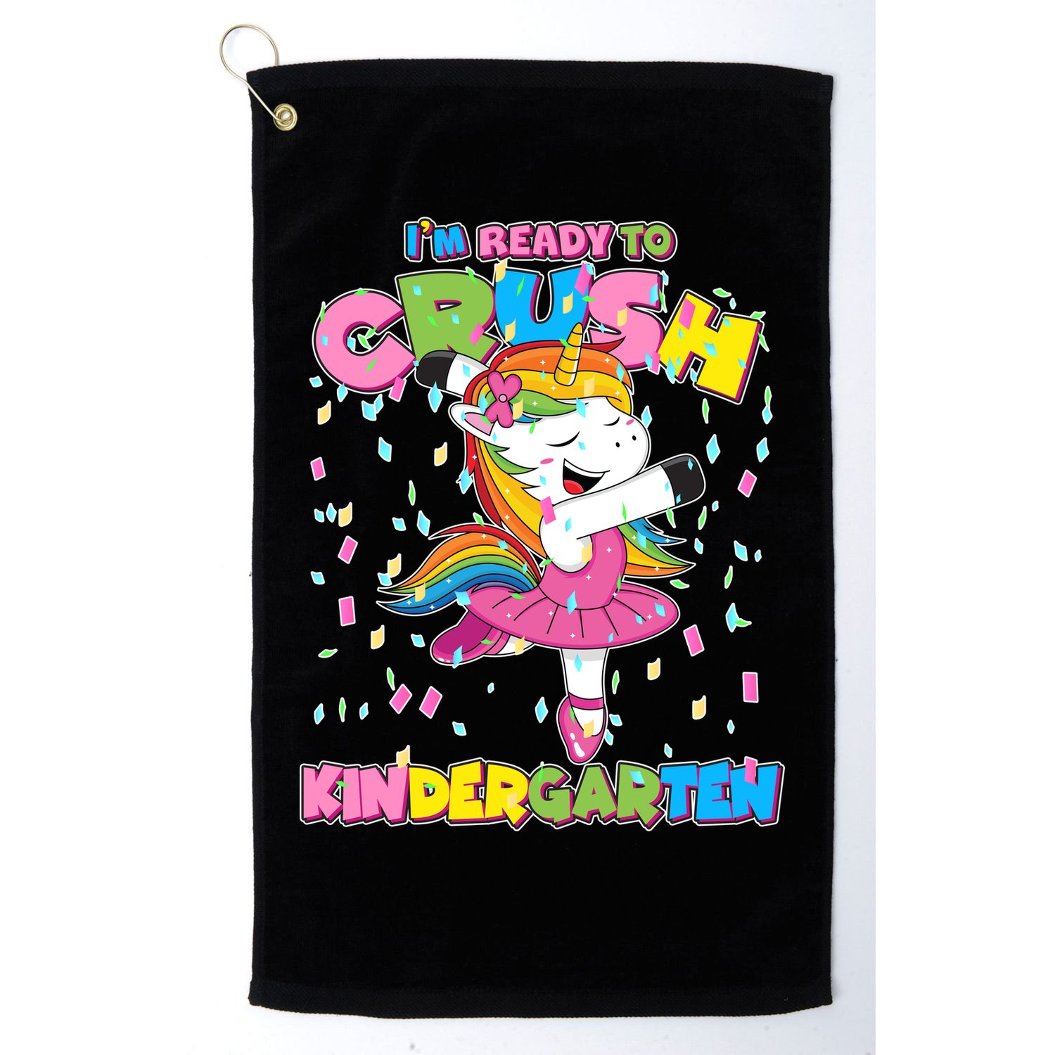 I'm Ready To Crush Kindergarten Cute Unicorn Golf Towel