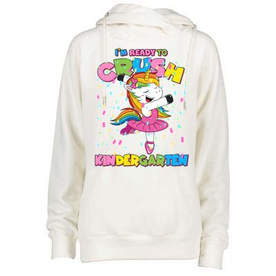 I'm Ready To Crush Kindergarten Cute Unicorn Womens Funnel Neck Pullover Hood