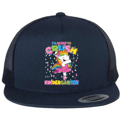 I'm Ready To Crush Kindergarten Cute Unicorn Flat Bill Trucker Hat