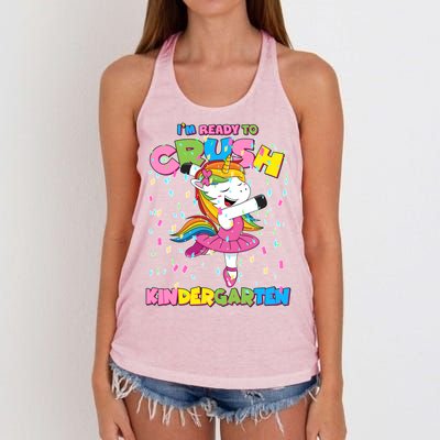 I'm Ready To Crush Kindergarten Cute Unicorn Women's Knotted Racerback Tank