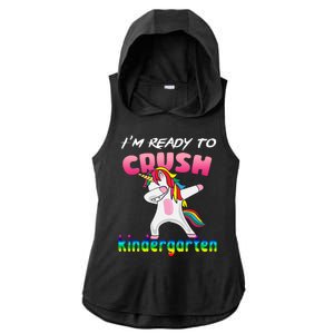 I'm Ready To Crush Kindergarten Cute Unicorn Dab Ladies PosiCharge Tri-Blend Wicking Draft Hoodie Tank