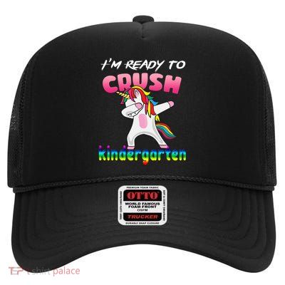 I'm Ready To Crush Kindergarten Cute Unicorn Dab High Crown Mesh Back Trucker Hat