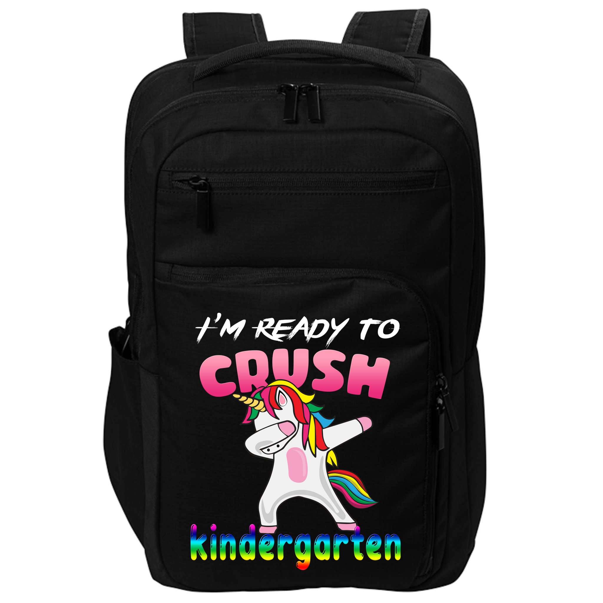 I'm Ready To Crush Kindergarten Cute Unicorn Dab Impact Tech Backpack