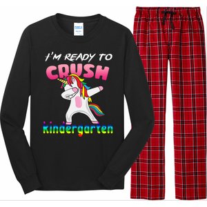 I'm Ready To Crush Kindergarten Cute Unicorn Dab Long Sleeve Pajama Set