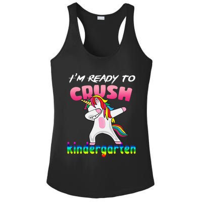 I'm Ready To Crush Kindergarten Cute Unicorn Dab Ladies PosiCharge Competitor Racerback Tank