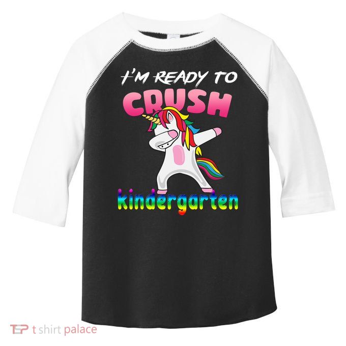 I'm Ready To Crush Kindergarten Cute Unicorn Dab Toddler Fine Jersey T-Shirt