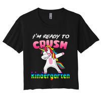 I'm Ready To Crush Kindergarten Cute Unicorn Dab Crop Top