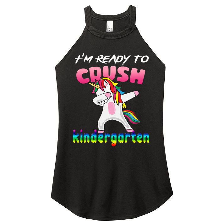 I'm Ready To Crush Kindergarten Cute Unicorn Dab Women's Perfect Tri Rocker Tank
