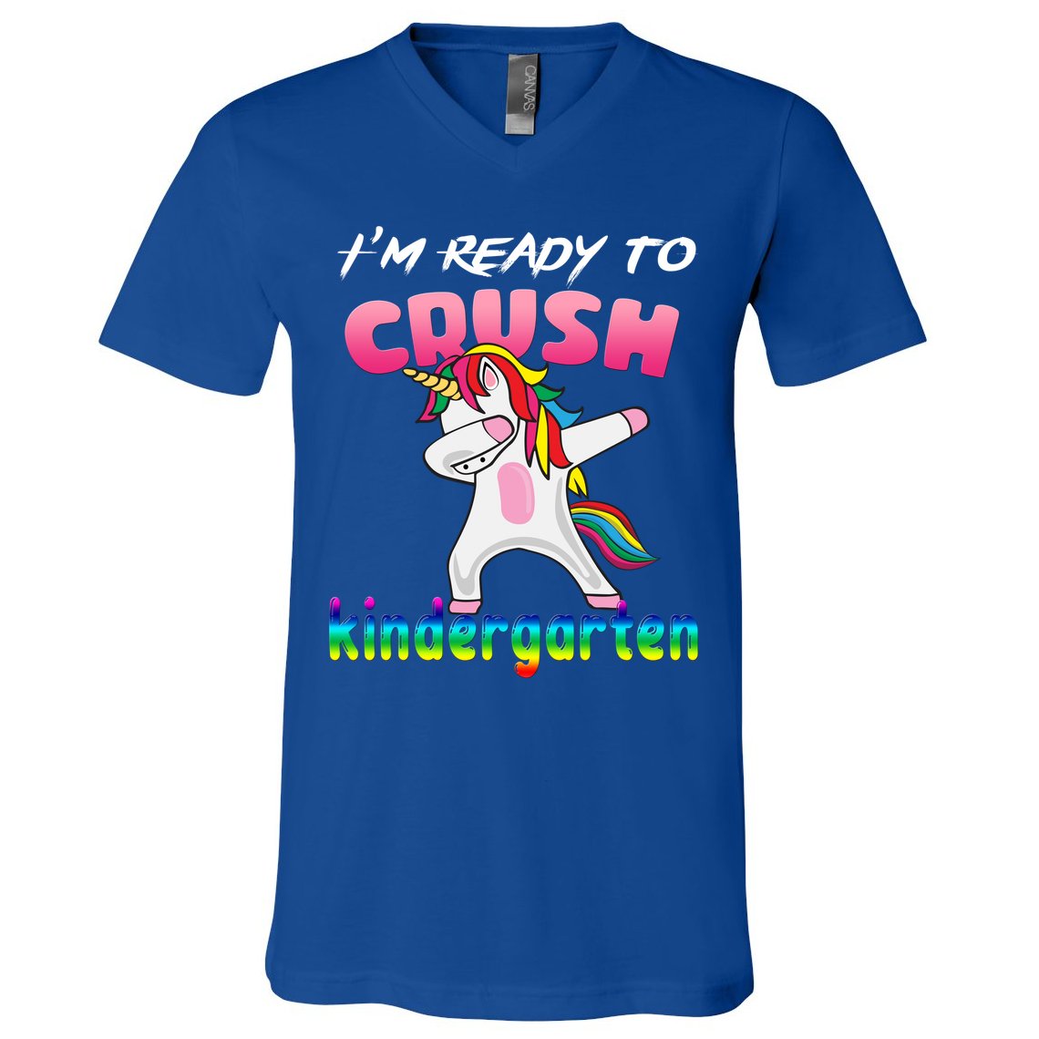 I'm Ready To Crush Kindergarten Cute Unicorn Dab V-Neck T-Shirt