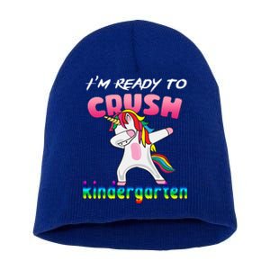 I'm Ready To Crush Kindergarten Cute Unicorn Dab Short Acrylic Beanie