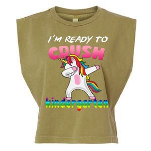 I'm Ready To Crush Kindergarten Cute Unicorn Dab Garment-Dyed Women's Muscle Tee