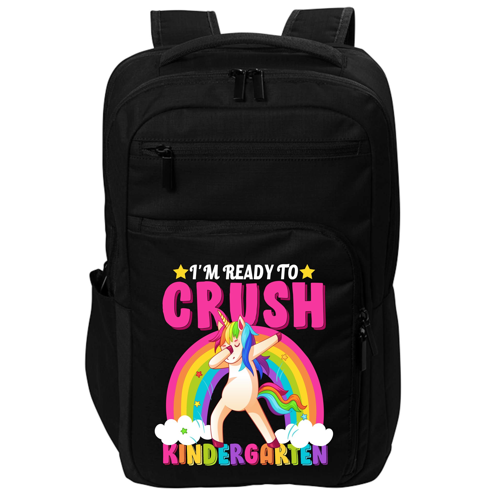 I'm Ready To Crush Kindergarten Unicorn Rainbow Impact Tech Backpack