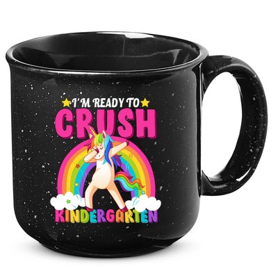 I'm Ready To Crush Kindergarten Unicorn Rainbow 15oz Campfire Ceramic Mug