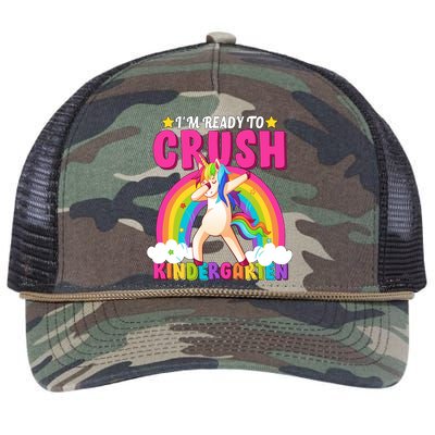 I'm Ready To Crush Kindergarten Unicorn Rainbow Retro Rope Trucker Hat Cap