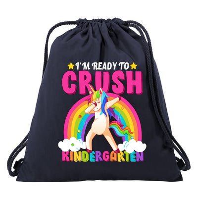 I'm Ready To Crush Kindergarten Unicorn Rainbow Drawstring Bag