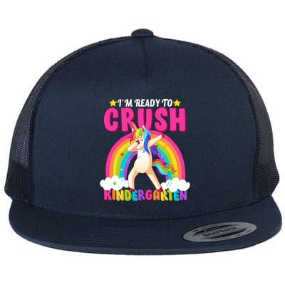 I'm Ready To Crush Kindergarten Unicorn Rainbow Flat Bill Trucker Hat