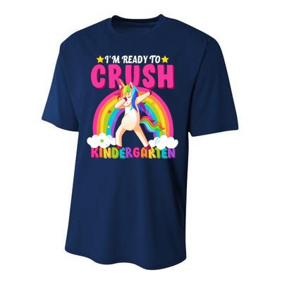 I'm Ready To Crush Kindergarten Unicorn Rainbow Performance Sprint T-Shirt