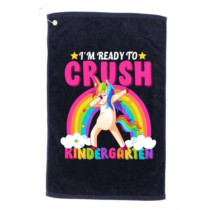 I'm Ready To Crush Kindergarten Unicorn Rainbow Platinum Collection Golf Towel