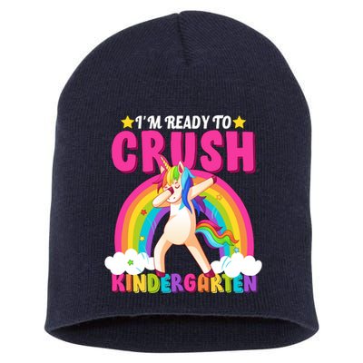 I'm Ready To Crush Kindergarten Unicorn Rainbow Short Acrylic Beanie