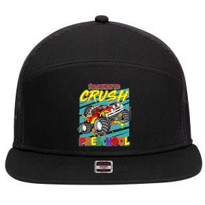 I'm Ready To Crush Preschool Monster Truck Madness 7 Panel Mesh Trucker Snapback Hat