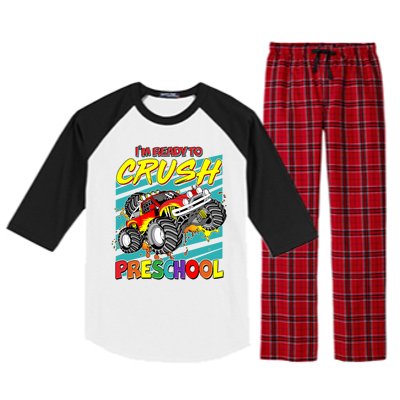 I'm Ready To Crush Preschool Monster Truck Madness Raglan Sleeve Pajama Set