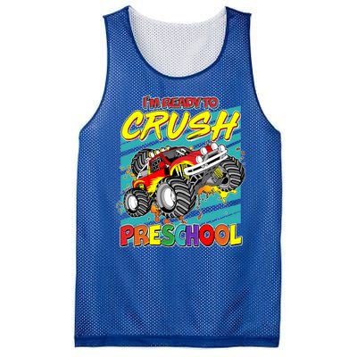 I'm Ready To Crush Preschool Monster Truck Madness Mesh Reversible Basketball Jersey Tank