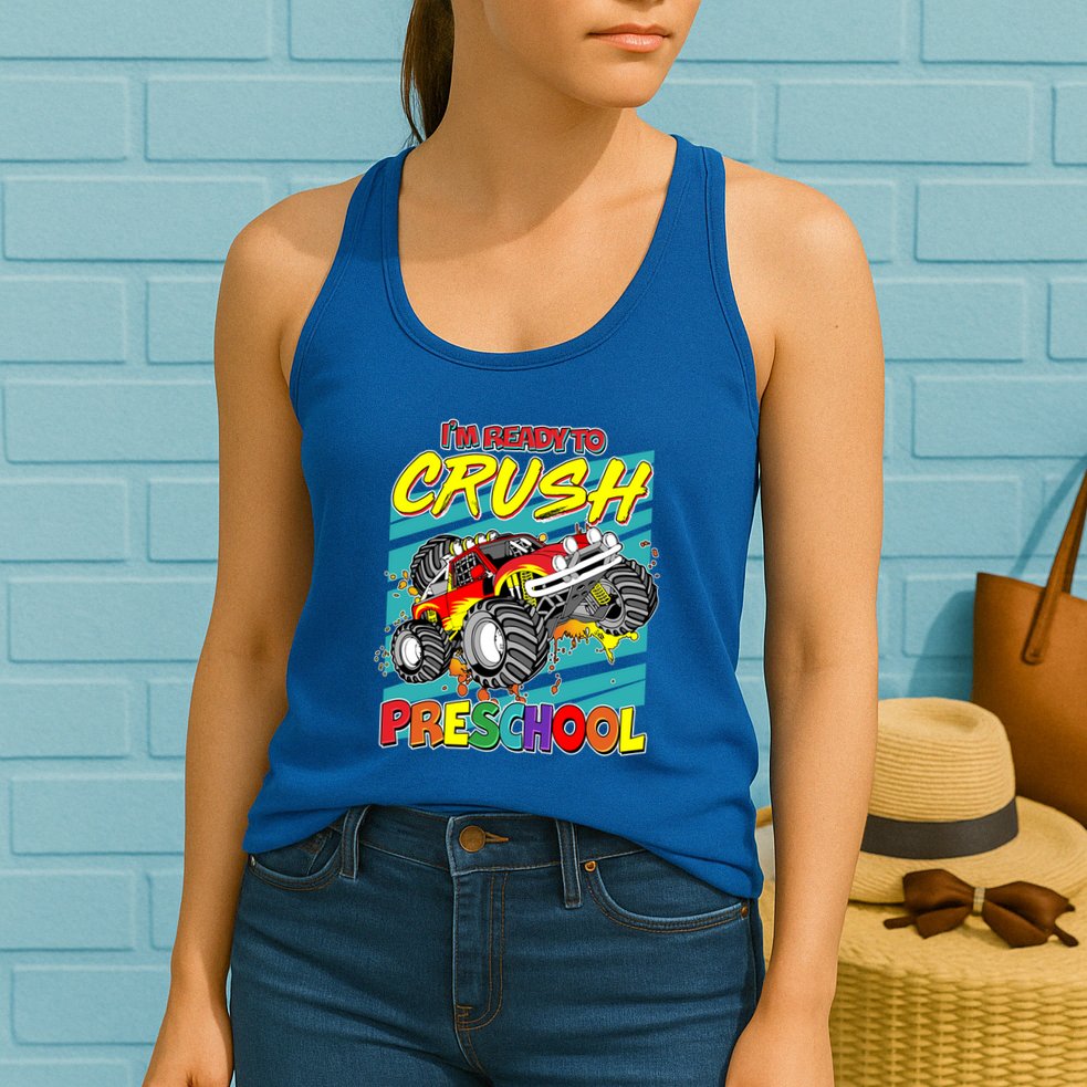 I'm Ready To Crush Preschool Monster Truck Madness Womens Tank Top
