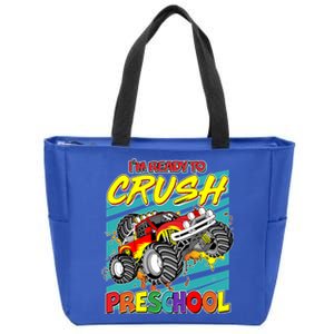 I'm Ready To Crush Preschool Monster Truck Madness Zip Tote Bag