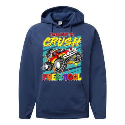 I'm Ready To Crush Preschool Monster Truck Madness Performance Fleece Hoodie