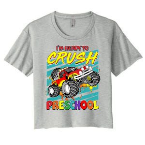 I'm Ready To Crush Preschool Monster Truck Madness Women's Crop Top Tee