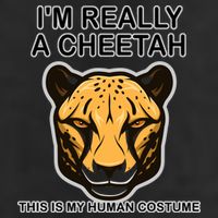 I'm Really A Cheetah Human Costume 7 Panel Mesh Trucker Snapback Hat