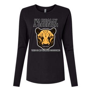 I'm Really A Cheetah Human Costume Womens Cotton Relaxed Long Sleeve T-Shirt