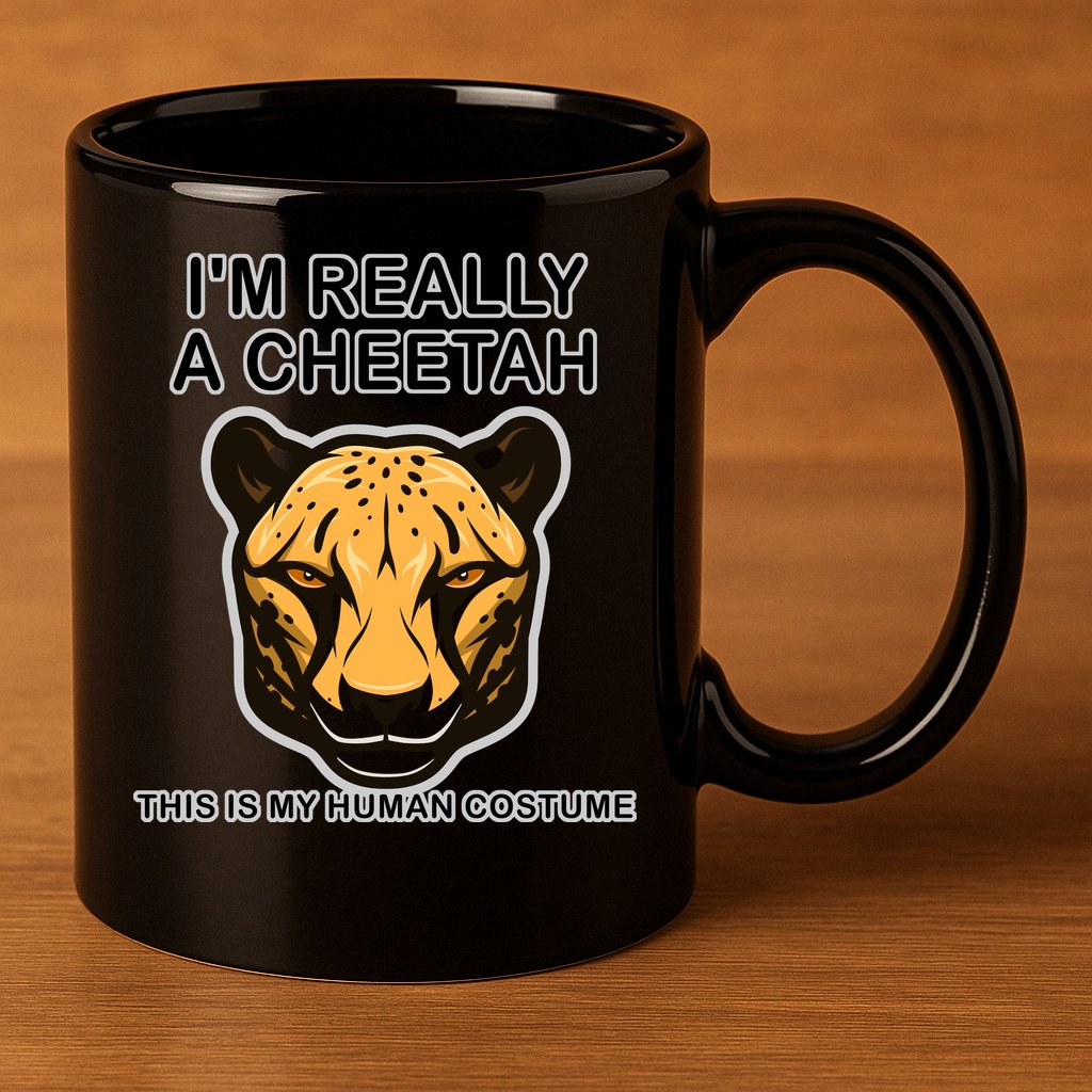 I'm Really A Cheetah Human Costume 11oz C Handle Ceramic Mug
