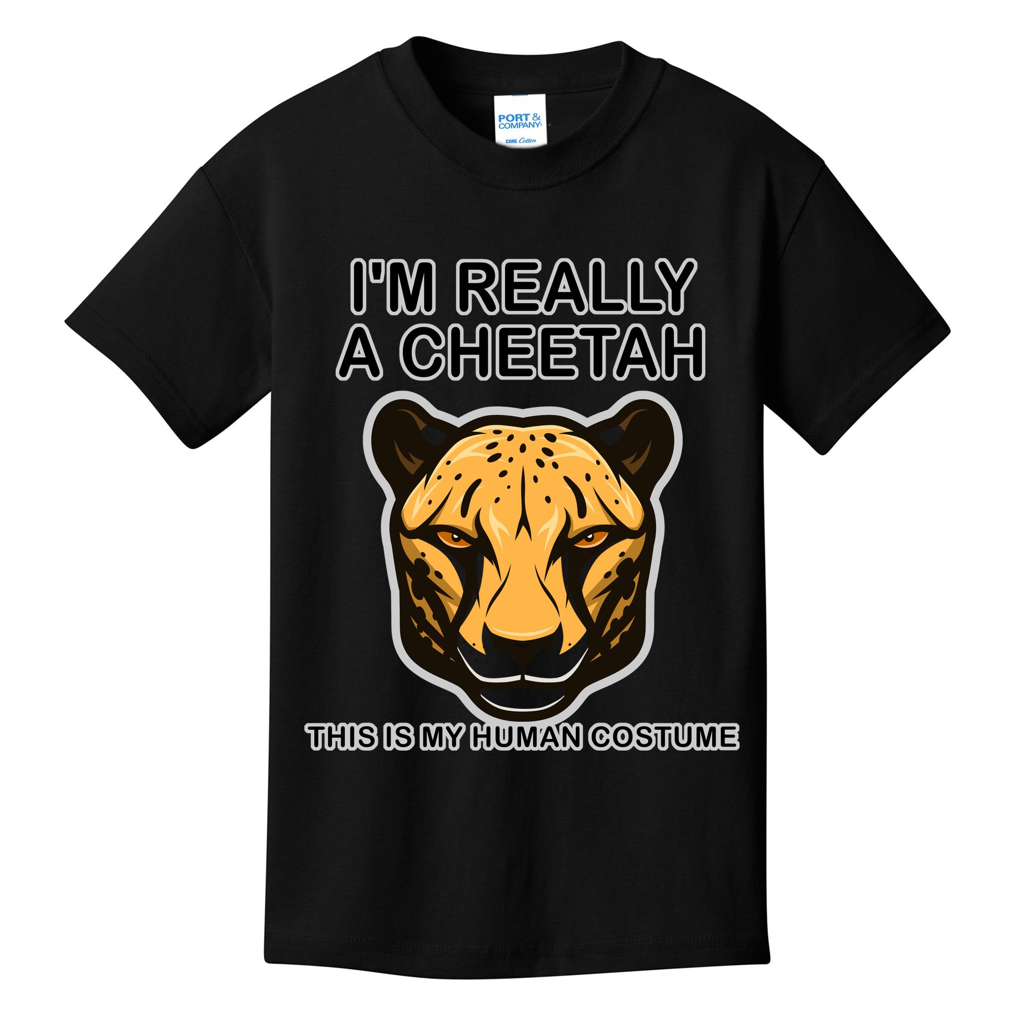 I'm Really A Cheetah Human Costume Kids T-Shirt