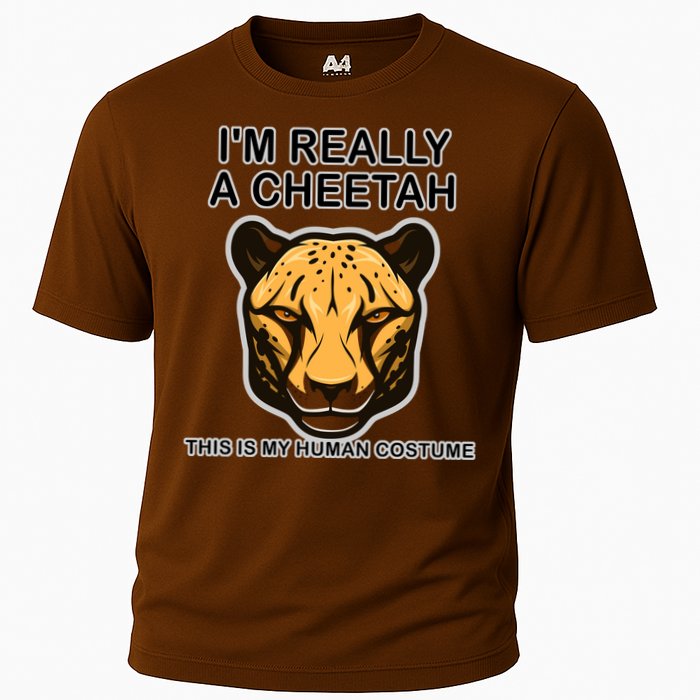 I'm Really A Cheetah Human Costume Cooling Performance Crew T-Shirt