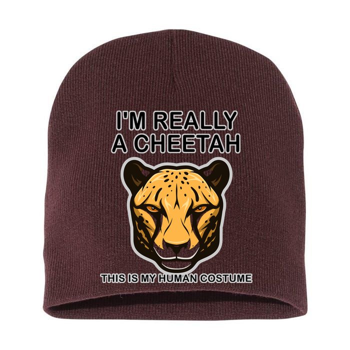 I'm Really A Cheetah Human Costume Short Acrylic Beanie