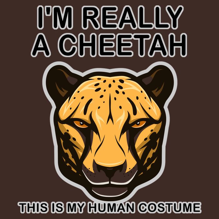 I'm Really A Cheetah Human Costume Short Acrylic Beanie