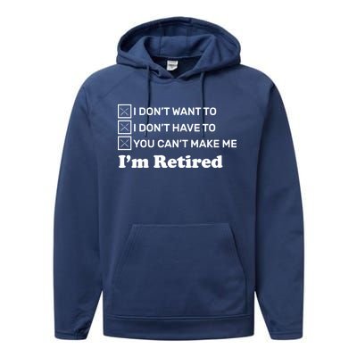 I'm Retired Performance Fleece Hoodie