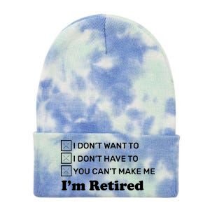 I'm Retired Tie Dye 12in Knit Beanie