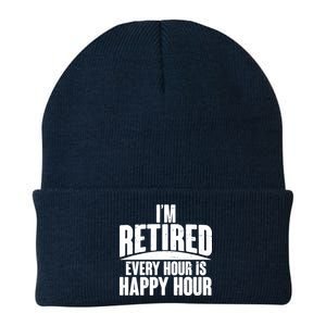 I'm Retired Every Hour is Happy Hour Knit Cap Winter Beanie