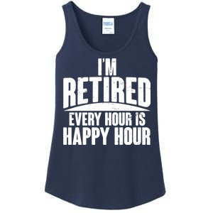 I'm Retired Every Hour is Happy Hour Ladies Essential Tank