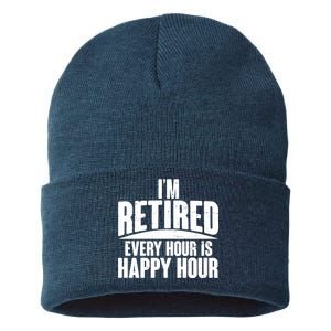 I'm Retired Every Hour is Happy Hour Sustainable Knit Beanie