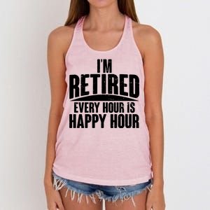 I'm Retired Every Hour is Happy Hour Women's Knotted Racerback Tank