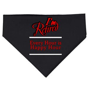 I'm Retired Every Hour Is Happy Hour Funny USA-Made Doggie Bandana