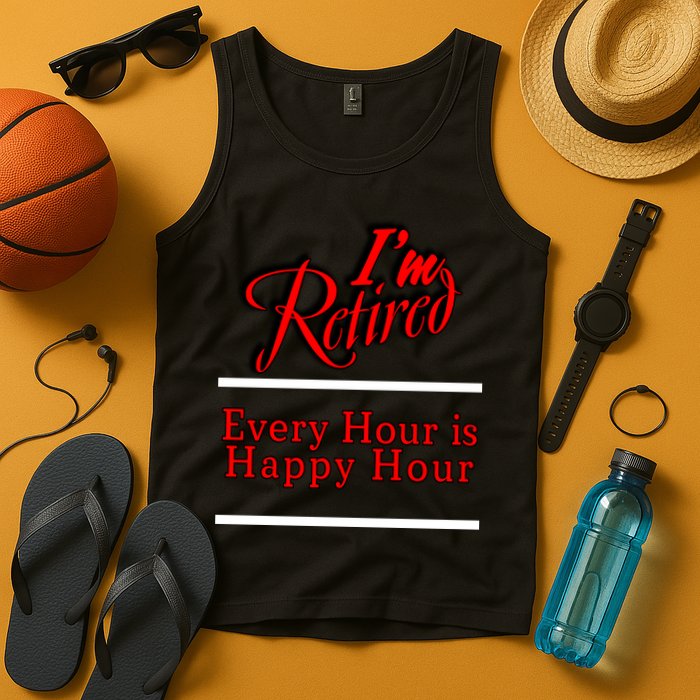 I'm Retired Every Hour Is Happy Hour Funny Tank Top