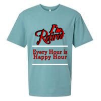 I'm Retired Every Hour Is Happy Hour Funny Sueded Cloud Jersey T-Shirt