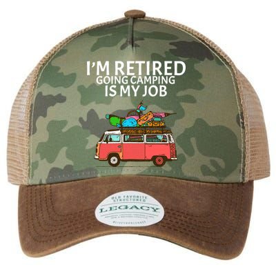 I'm Retired Going Camping Is My Job Legacy Tie Dye Trucker Hat